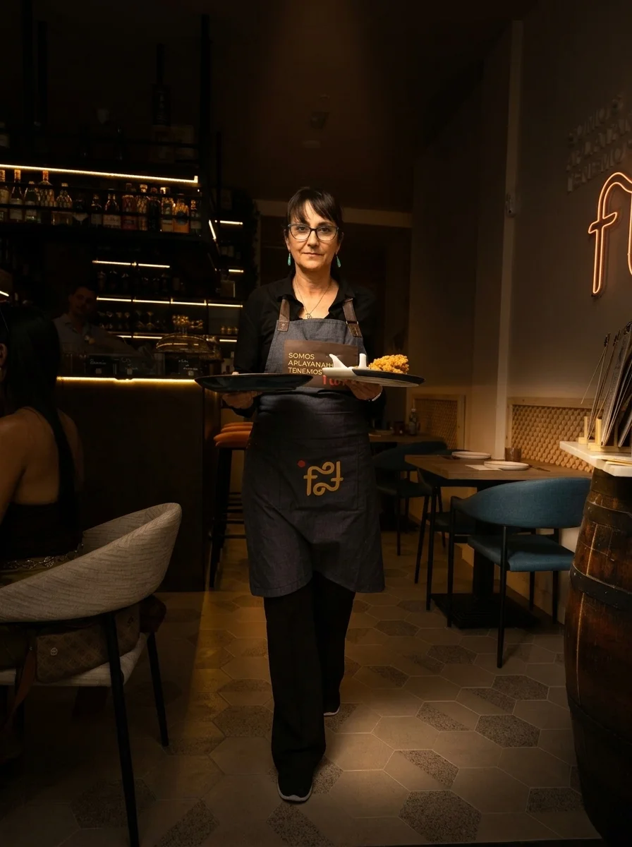 Manos trabajando la masa con harina